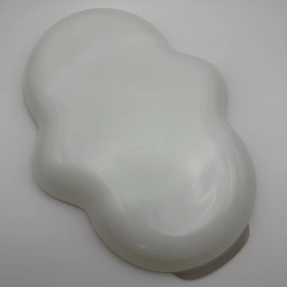 Fire King Milk Glass Divided Relish Tray‎ Gold Beaded Rim Scalloped Vintage 11